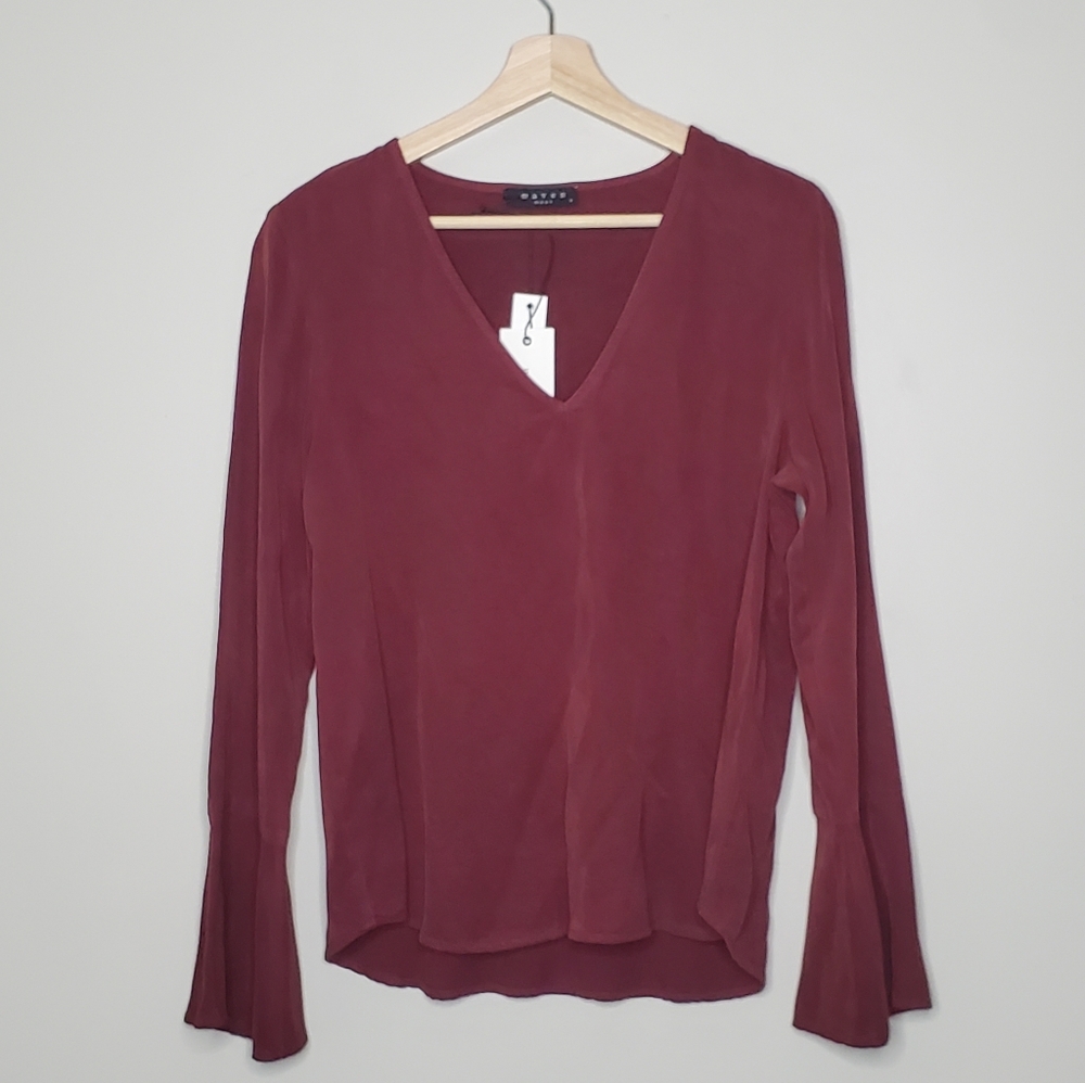 MAVEN WEST | NWT Silky‎ Wash Bell Sleeve Top | S